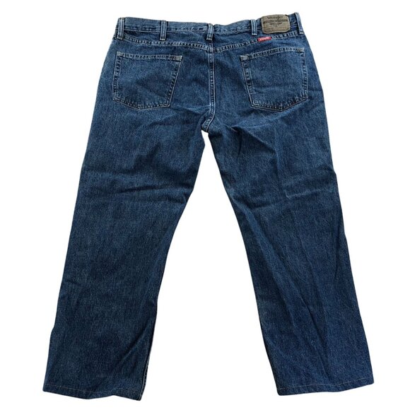 Wrangler Mens Work Jeans Size 38x30 Straight Leg Classic Relaxed Blue Denim - Picture 2 of 16